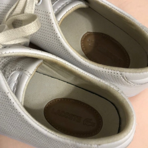 LACOSTE | showcourt lace white size 6.5 - Picture 5 of 7